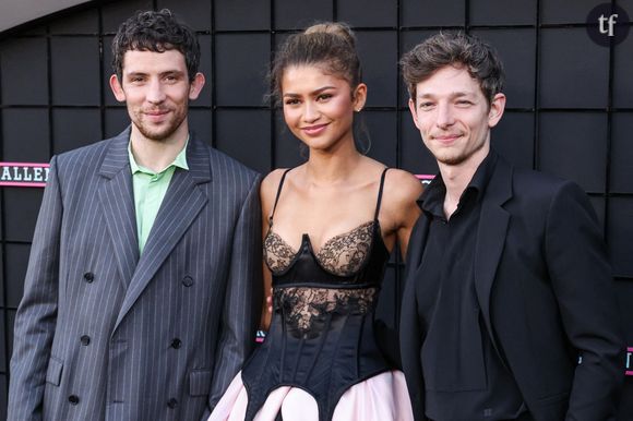 A EW, Zendaya raconte encore : "Dans Challengers le tennis représente un peu le sexe ! Car c'est une métaphore pour beaucoup de choses – les désirs, la passion, la douleur, la colère, la frustration – mais aussi un moyen de communiquer avec les uns les autres quand les personnages n'ont tout simplement pas les mots"
Los Angeles Premiere Of Amazon MGM Studios' 'Challengers' held at the Westwood Village Theater. Pictured: Josh O'Connor, Zendaya, Mike Faist