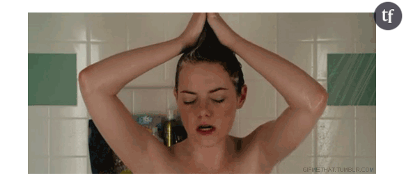 Telle Emma Stone vous vous accordez quand même une bonne douche avant