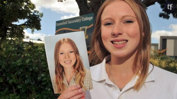 Jacki Lipplegoes, dont le piercing a été retiré par retouche Photoshop.