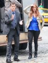  Poppy Montgomery et Dylan Walsh sur le tournage de la serie Unforgettable a New York, le 29 mai 2013.   Montgomery dans la série Unforgettable