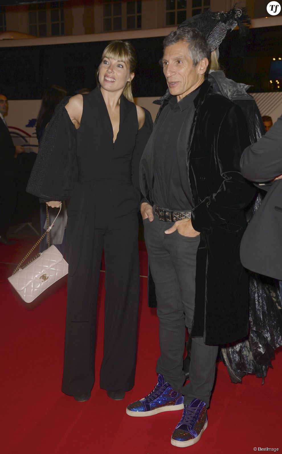  Nagui et sa femme Mélanie Page - Générale de la comédie musicale &quot;Le Bal des Vampires&quot; au Théâtre Mogador à Paris, le 16 octobre 2014.  
