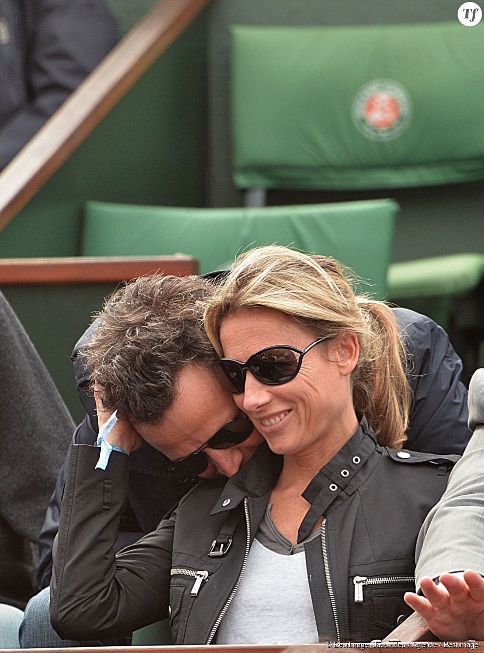 Anne-Sophie Lapix et Arthur Sadoun à Roland-Garros en 2013