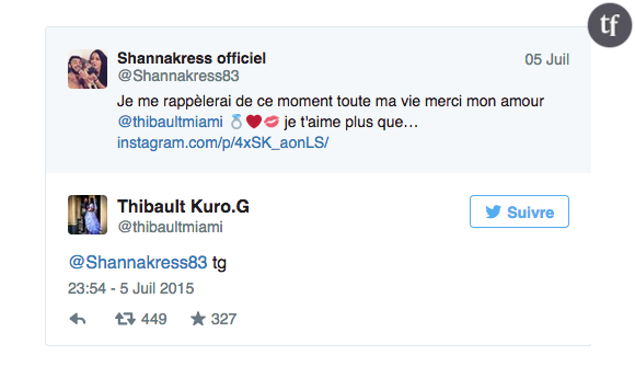 Thibault et Shanna sur Twitter.