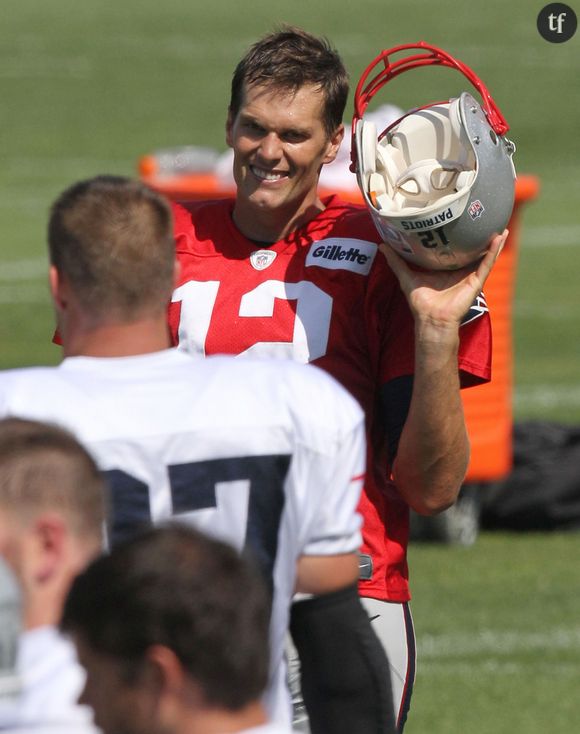 Tom Brady à la fin de son entraînement avec les Patriots  en août 2015 