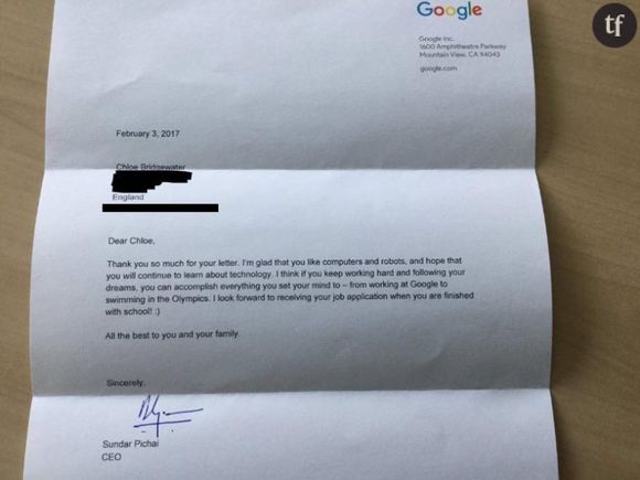 La réponse du patron de Google à Chloe