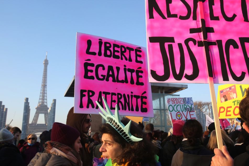 Des manifestantes à la Women's March de Paris, le 21 janvier 2017