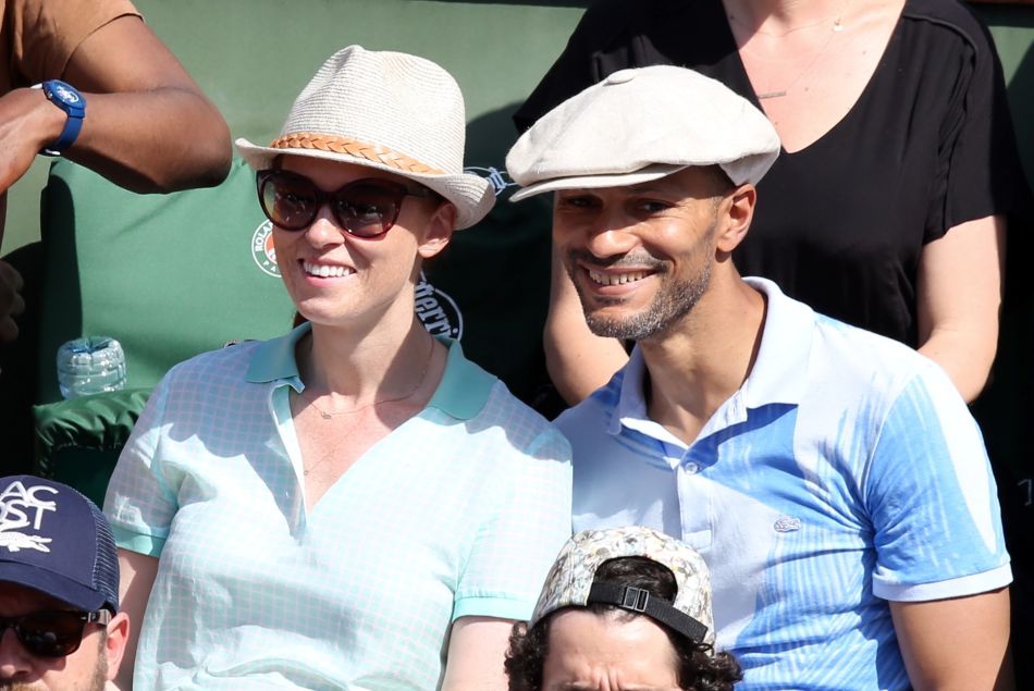 Audrey Fleurot et son compagnon Djibril Glissant à Roland Garros en 2014