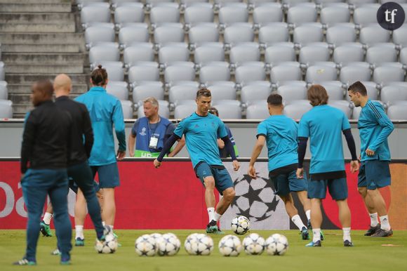 Cristiano Ronaldo et le Real Madrid à l'entraînement à Munich le 24 avril 2018