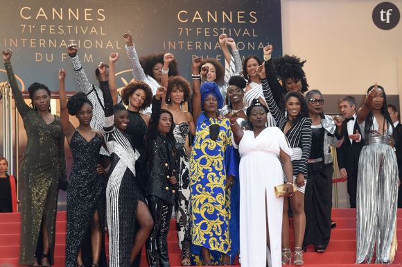 Le collectif Noire n'est pas mon métier sur les marches à Cannes 2018