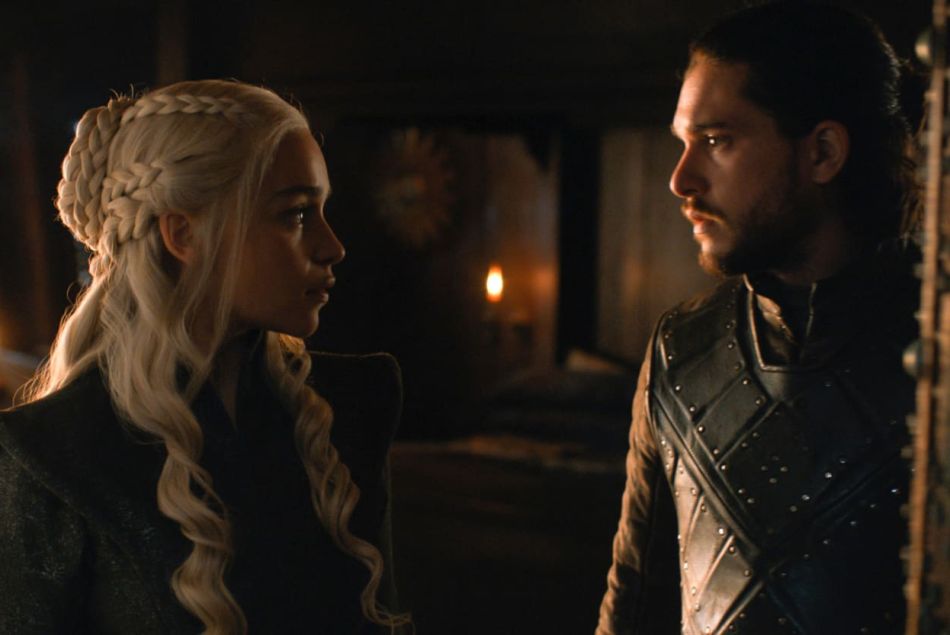 Daenerys et Jon Snow dans Game of Thrones