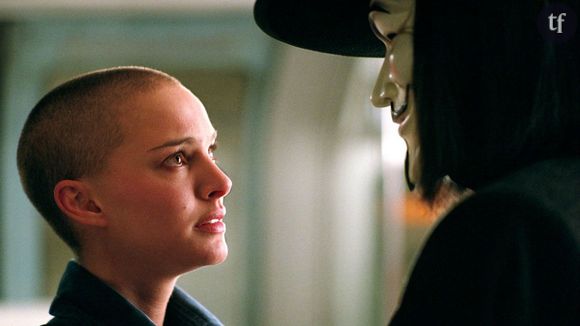 Nathalie Portman dans "V pour Vendetta".