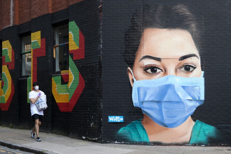 Fresque murale représentant une infirmière à Londres
