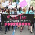 En 2017, une victime d'Harvey Weinstein s'exprime lors de la "Marche des Survivantes".