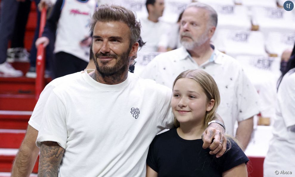 Harper et David Beckham à Miami, avril 2022.