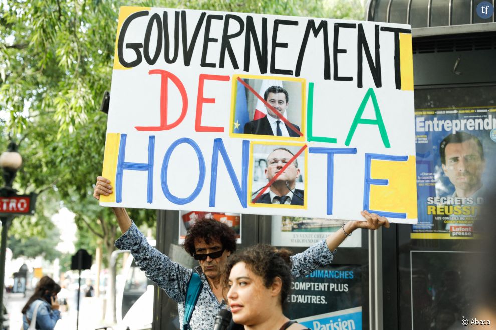  Les féministes réclamaient la démission de Gérald Darmanin et Damien Abad le 20 juin 2022 à Paris 