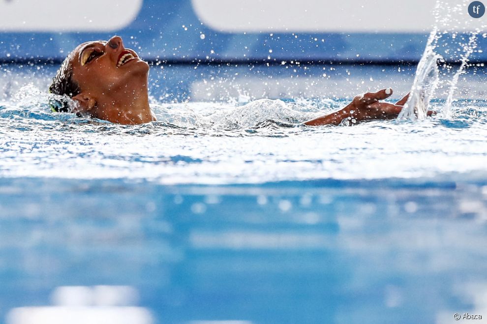 Linda Cerruti, athlète de natation artistique, lors des Championnats d&#039;Europe de Rome