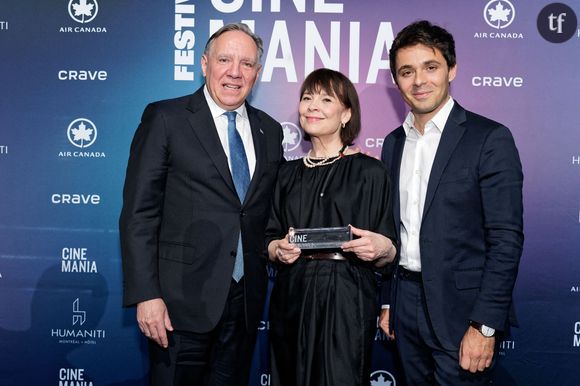 Exclusif - Premier Ministre du Quebec François Legault, Anne Dorval, Guilhem Caillard, directeur général et artistique du Festival CineMania,  lors du Festival CineMania à Montréal, Quebec, Canada, le 14 Novembre 2024. ©  Sylvain Lefevre / Bestimage