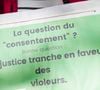 "Le consentement, on le mobilise au quotidien", lui a répondu la députée écologiste en lui donnant en exemple la manière d'emprunter un stylo.