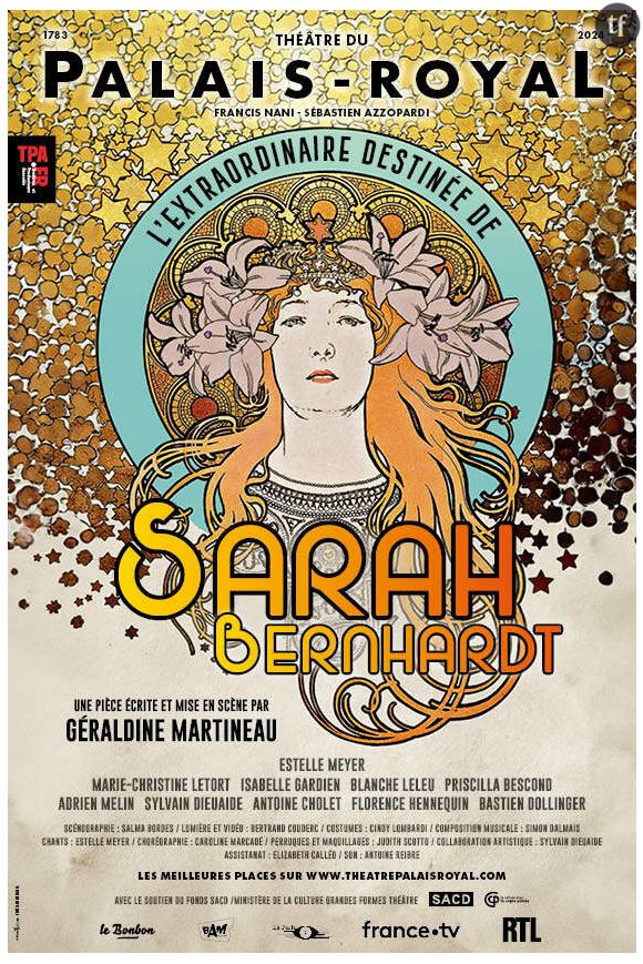 Affiche du spectacle "L’Extraordinaire Destinée de Sarah Bernhardt" au Théâtre du Palais-Royal